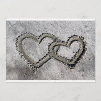 Twee harten trouwuitnodiging kaart