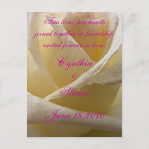 Twee harten, twee levens aankondigingskaart