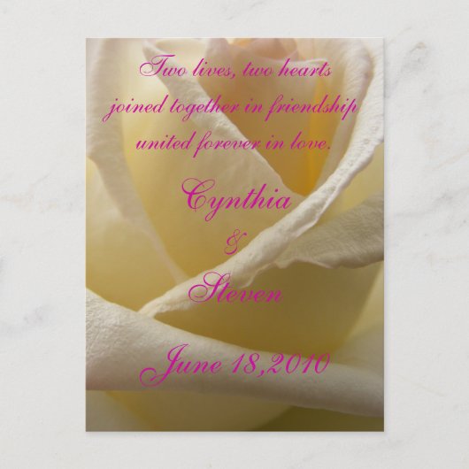 Twee harten, twee levens aankondigingskaart (Voorkant)