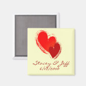 Twee harten uit liefde magneet (Voorkant / Achterkant)