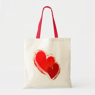 Twee harten uit liefde tote bag