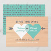 Twee harten verenigd Save the Date Kaart (Voorkant / Achterkant)