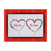 Twee harten Verse Witte Sneeuw Rood Golfmetaal