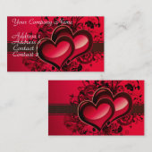 Twee harten visitekaartje (Voorkant / Achterkant)