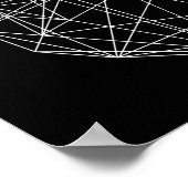 Twee harten zwart Geometrisch minimaal KunstPoster Poster (Hoek)