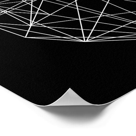 Twee harten zwart Geometrisch minimaal KunstPoster Poster (Hoek)