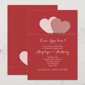 Twee hartenuitnodigingen kaart (Voorkant / Achterkant)