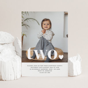 Twee hartfoto's eerste uitnodiging van de geboorte