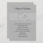 Twee Hartjes Trouw Uitnodiging (Voorkant / Achterkant)