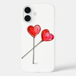 Twee hartlijnen iPhone 16 hoesje