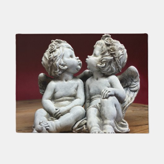 Twee Heavenly Angel Cherubs Deurmat (Voorkant)
