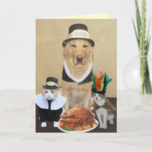 Twee Heilige Pelgrims & Leider Feestdagen Kaart