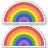 Twee heldere Rainbow LGBTQ Pride Sticker (Voorkant)