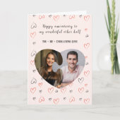 Twee helften van een hart Jubileum fotokaart Kaart (Voorkant)