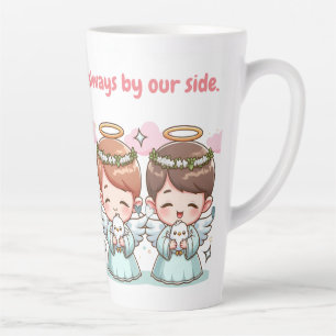 Twee hemelse bewakers latte mok
