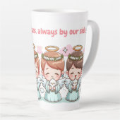 Twee hemelse wachters latte mok (Rechterhoek)