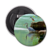Twee Herons in de rivier Button Flesopener (Voorkant)