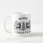 Twee herten Vrolijk Kerstmis Zwart Koffiemok (Links)