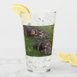 Twee Hippos in een Drink glas