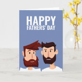 Twee homoseksuele vaders Gefeliciteerd Vaderdag Kaart (Gele Bloem)