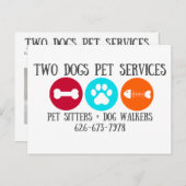 Twee Honden briefkaarten (Voorkant / Achterkant)