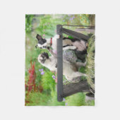 Twee honden een pug puppy en Boston Terrier in een Fleece Deken (Voorkant)