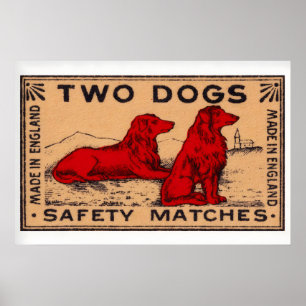 Twee honden - Matchbox Print - Zweden Muurkunst