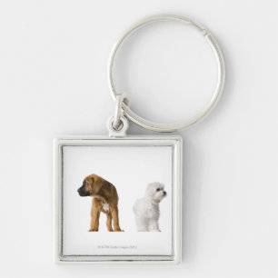Twee honden sleutelhanger