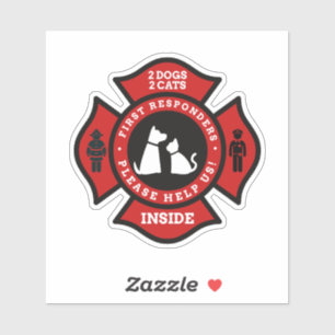 Twee honden twee waarschuwende Sticker voor katten