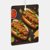 Twee hotdog metalen ornament (Voorkant Rechts)