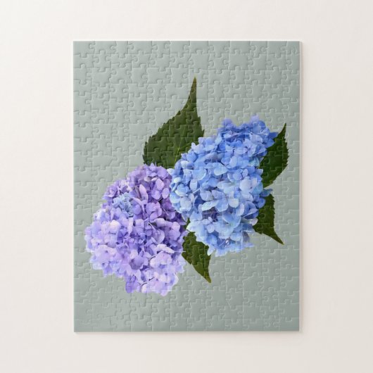 Twee Hydrangea Lavendel en Blauw Legpuzzel (Verticaal)