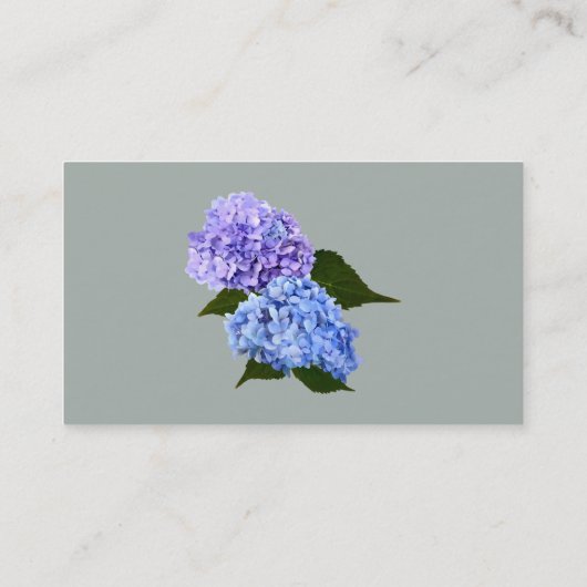 Twee Hydrangea Lavendel en Blauw Visitekaartje (Achterkant)