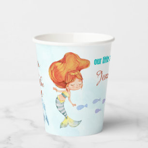 Twee in de Blue Orang Zeemeermin Meisjes 2e verjaa Papieren Bekers