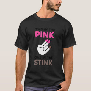 Twee in de roze één in de stink schokker meme t-shirt