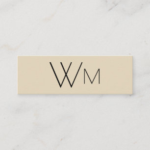 Twee Initiaal monogram (Tan / Black) Mini Visitekaartje