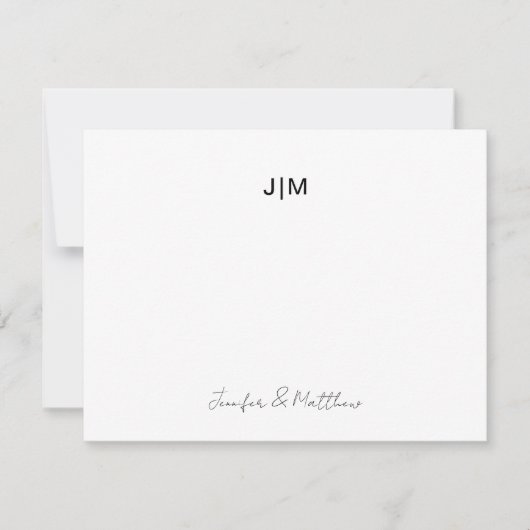 Twee Initiaal zwart-witpaar banketbakkerij Bedankkaart (Voorkant)