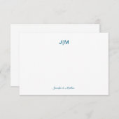 Twee Initiaal zwart-witpaar banketbakkerij Bedankkaart (Voorkant / Achterkant)