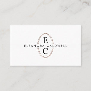 Twee Initialen Monogram Logo Roos Gold Oval White Visitekaartje