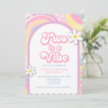 Twee is een Vibe Groovy, Retro Meisje Pastelkleure