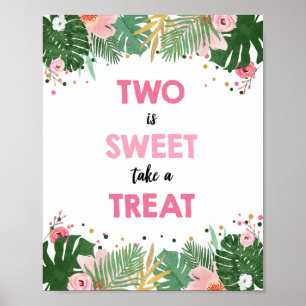 Twee is Sweet Tropical Safari Girl Birthday Sign Poster
