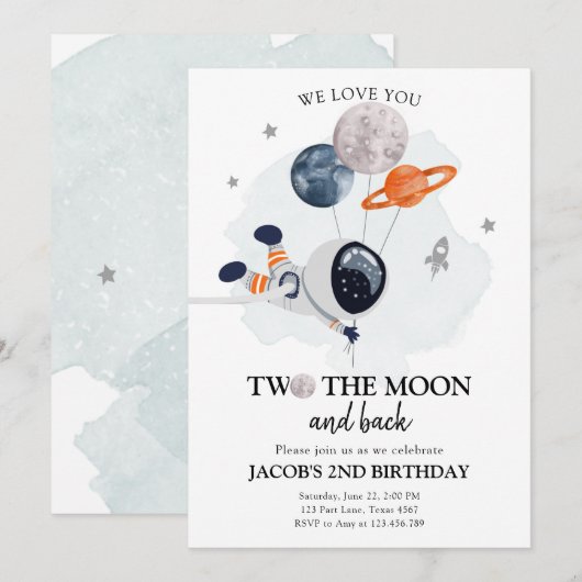 Twee jaar na de geboorte van de Moon Astronaut Spa Kaart (Voorkant / Achterkant)