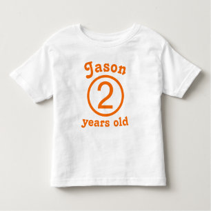 Twee jaar oud gepersonaliseerd Sinaasappel Kinder Shirts