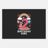 Twee jaar oud verjaardagsmeisje Schattige 2e verja Inpakpapier Vel (Voorkant)