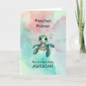 Twee jaar oude Turtle Verjaardag Kaart (Voorkant)