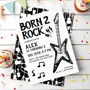Twee jaar & Rock-'n-Roll-Gitaar Verjaardag Kaart