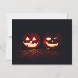 Twee Jack-o-Lanterns op Halloween Briefkaart