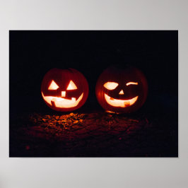 Twee Jack-o-Lanterns op Halloween Poster