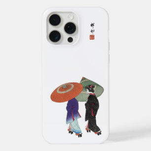  Twee Japans Vrouwen in de regen Ohara Koson iPhone 15 Pro Max Hoesje