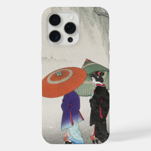  Twee Japans Vrouwen in de regen Ohara Koson iPhone 15 Pro Max Hoesje