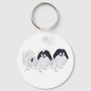 Twee Japanse Chin-honden Sleutelhanger